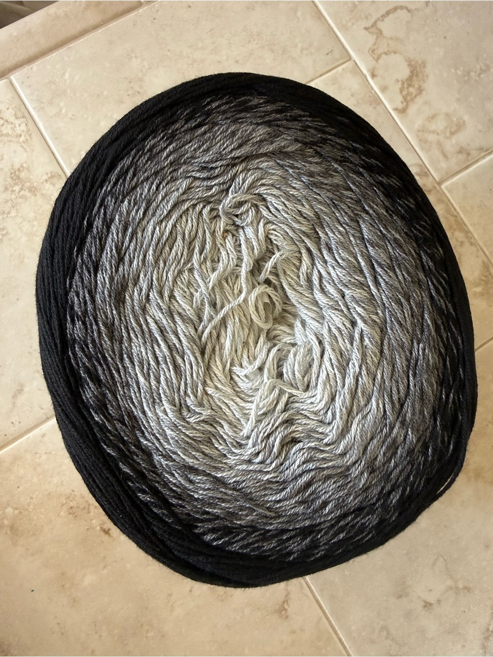 Yarn Art Flowers Gradient Black to Light Gray Yarn Cotton/Acrylic Blend